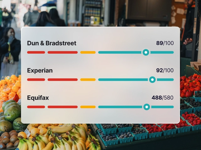 credit scores over farmers market photograph